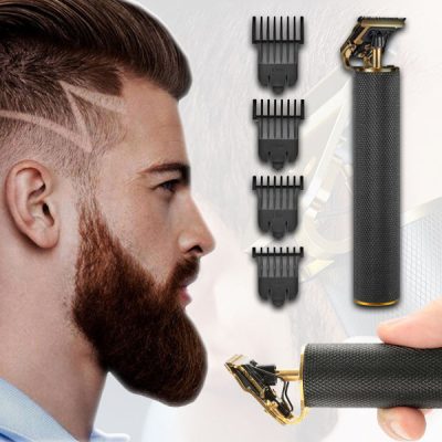 Recortadora eléctrica con cuchilla en T - bordes definidos para barba y línea del cabello | GRITSY